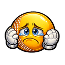 Sad cricket-ball face